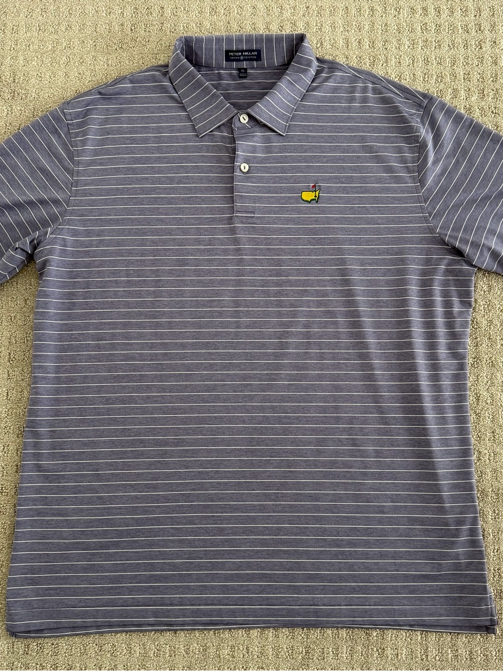 Peter Millar masters Men’s light purple white stripe golf polo xl